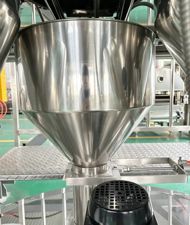 Weighed dosing hopper — automatic nut coating machine component
