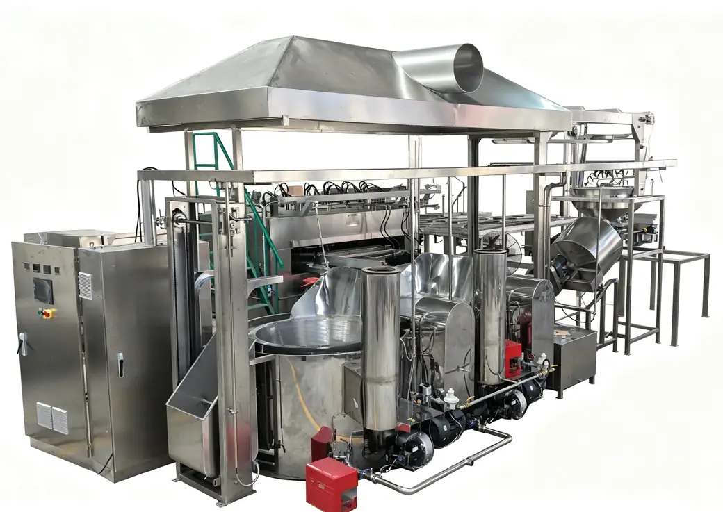 Frying equipment for nut processing